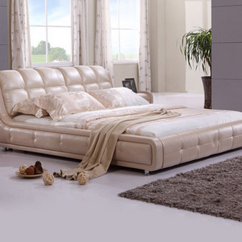 **现代时尚欧式简欧1.5/1.8米双人皮艺床结婚床